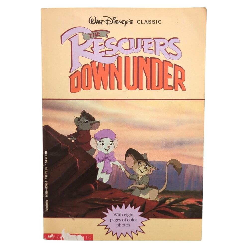 The Rescuers Down Under Walt Disney 1990 1st Printing Color Photos Scholastic